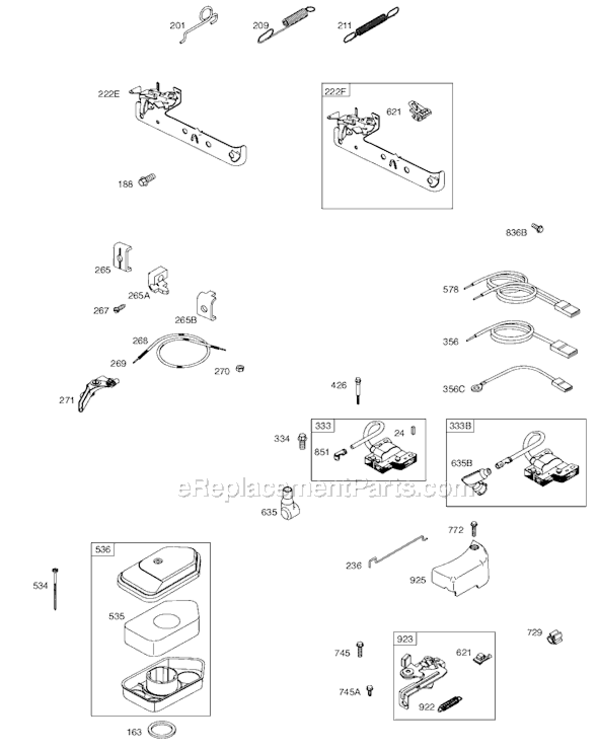 Page D Diagram and Parts List for 9T700  Briggs and Stratton Engine
